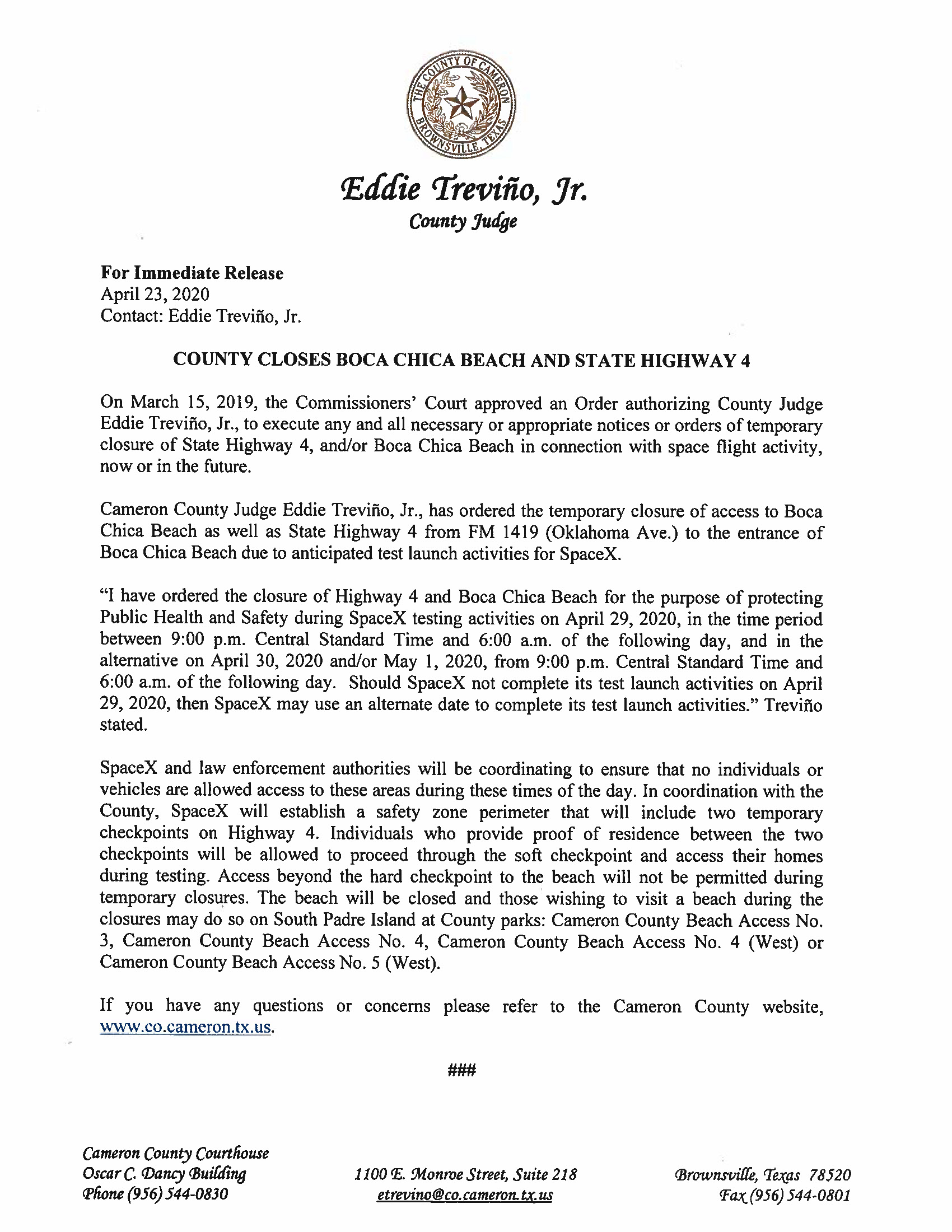 Press Release.English And Spanish.04.29.20 Page 1