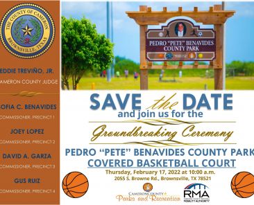 Invite & Save the Date-Groundbreaking Ceremony of the Pete Benavides County Park Covered Basketball Court