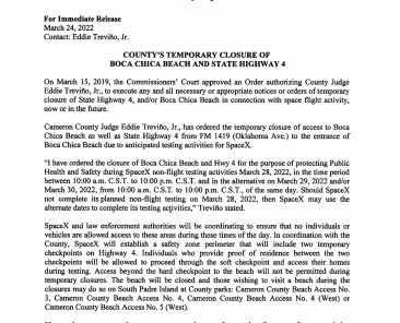 Press Release on Order of Closure Related to SpaceX Flight.03.28.2022.doc_Page_1