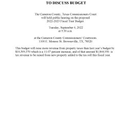 2022 2023 NOTICE OF PUBLIC HEARING BUDGET