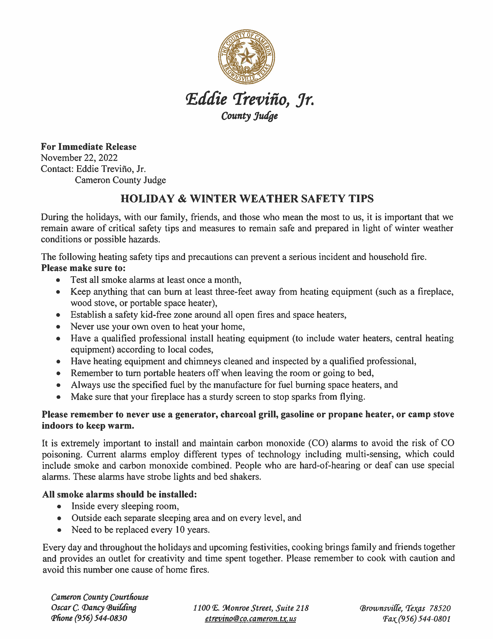 Holiday Winter Weather Safety Tips Page 1