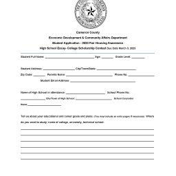 Student Application PDF Fill In Form January 2023 002 Page 1