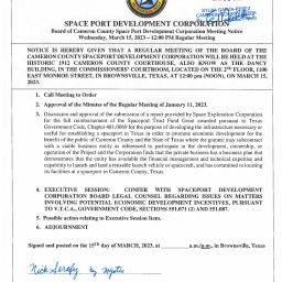 Cancelled Meeting Notice3 15 2023 Space Port Development Corp Agenda 002 256x256
