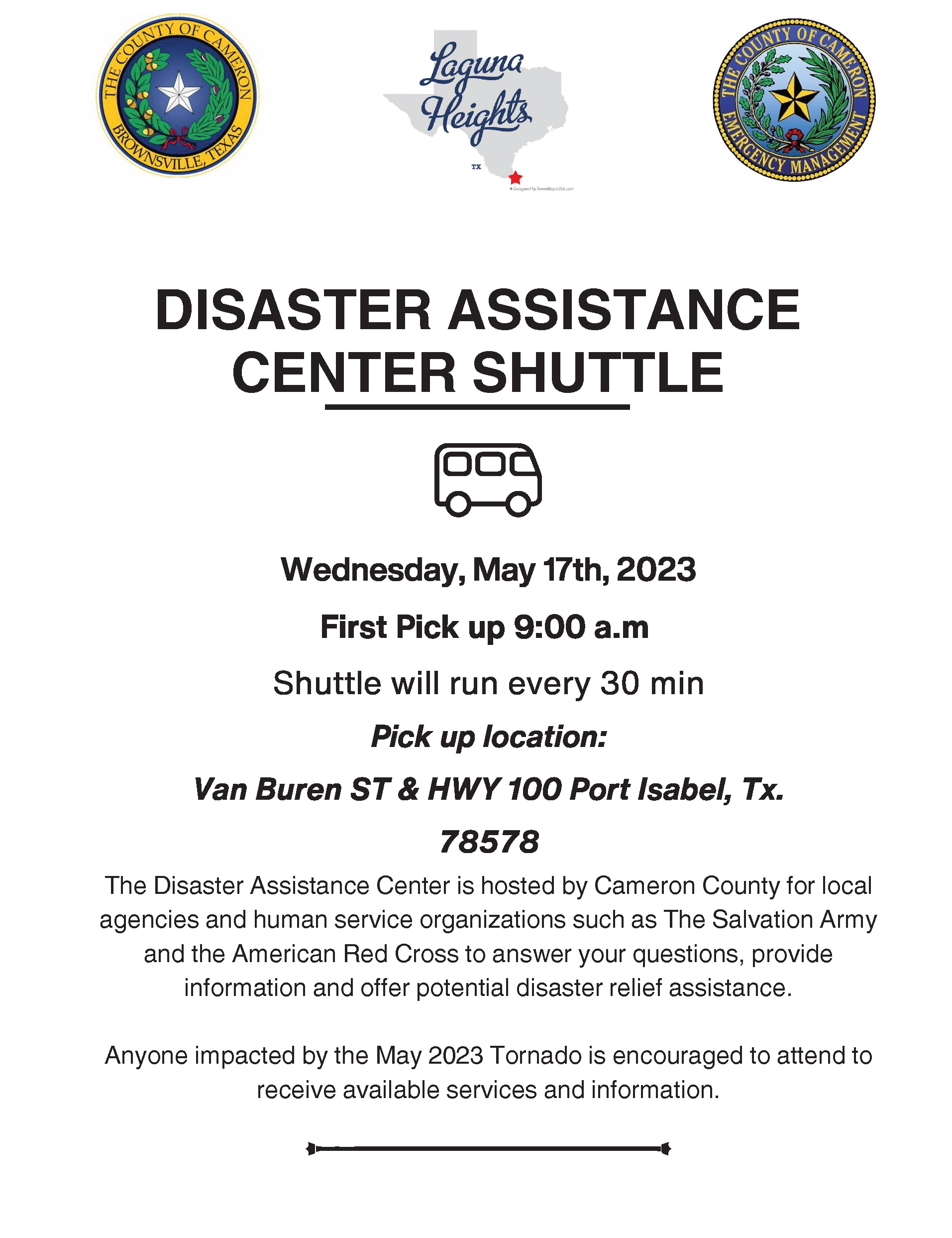 Disaster Assistance Center Shuttle Flyers English Spanish Page 1