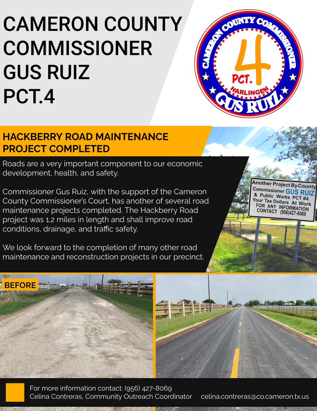 Hackberry Road Maintenance Project Completed