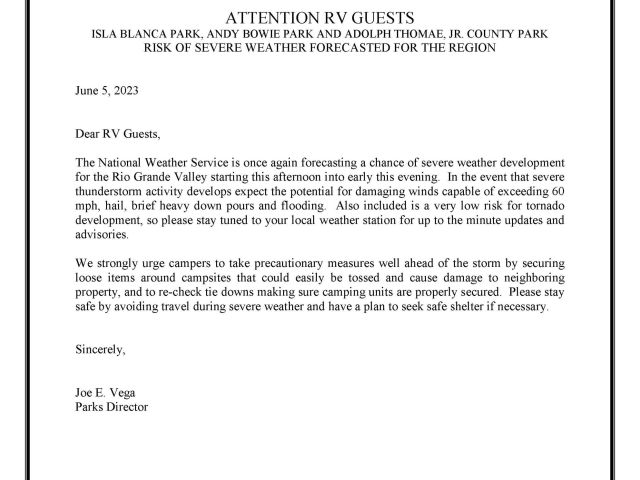 RV Campers_SEVERE WEATHER NOTICE_6.5.23