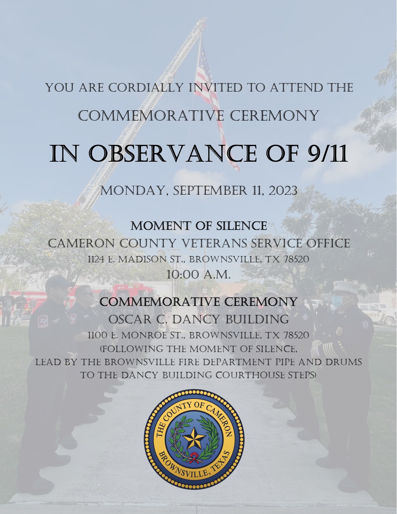Invite Commemorative Ceremony In Observance Of 9 11