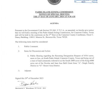 Padre Island Zoning Commission January 3, 2024