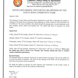 Santa Rosa Community Park Announcement Of Partial Reopening Of Park Final 3 6 24 002