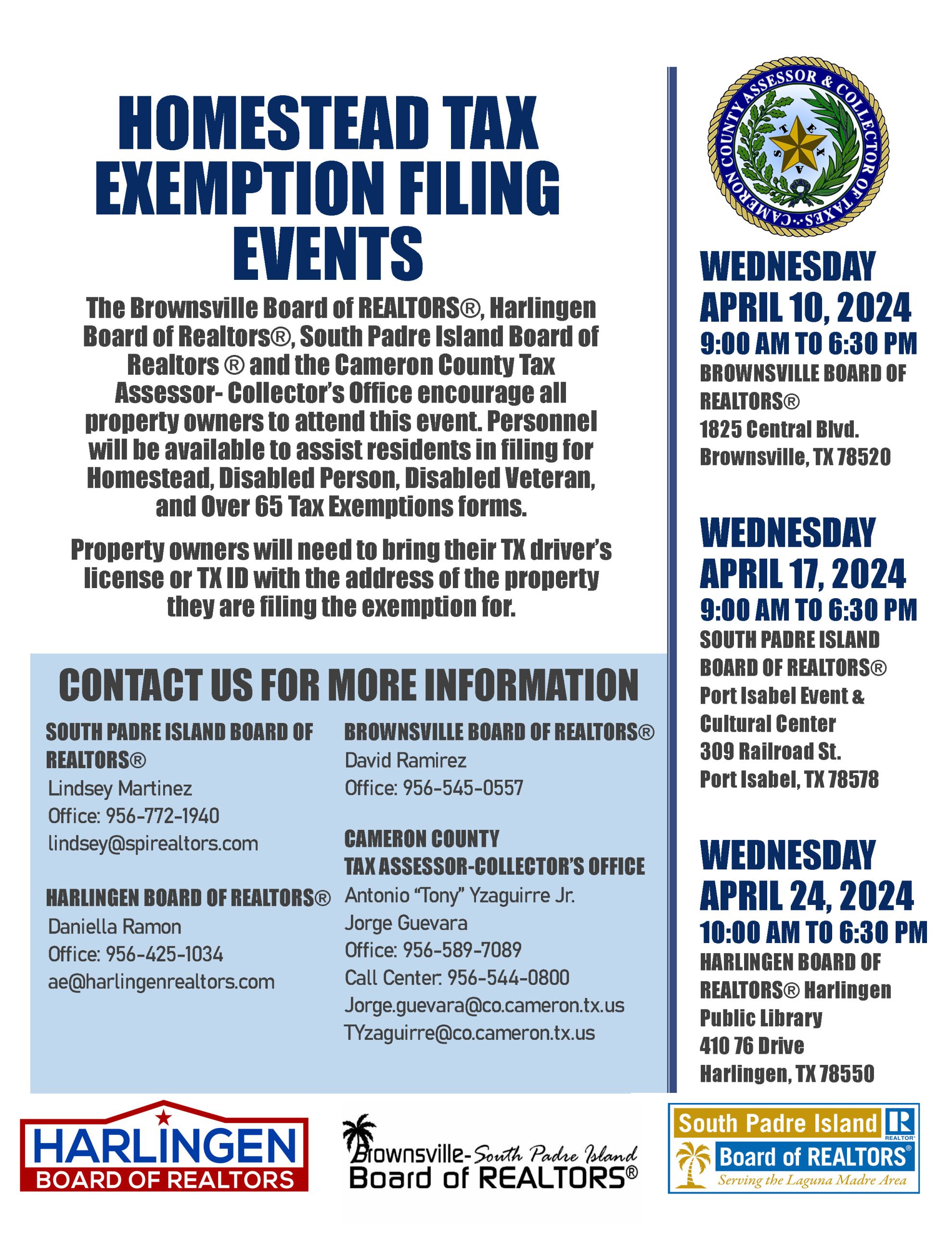 HOMESTEAD TAX EXEMPTION FILING EVENT Flyer Scaled