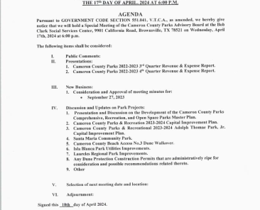 Parks Advisory Board - April 17 2024