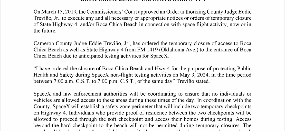 Press Release on Order of Closure Related to SpaceX 05.03.2024 (002)