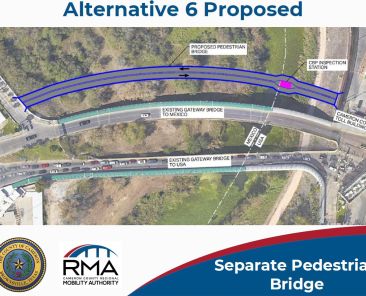 separate pedestrian bridge