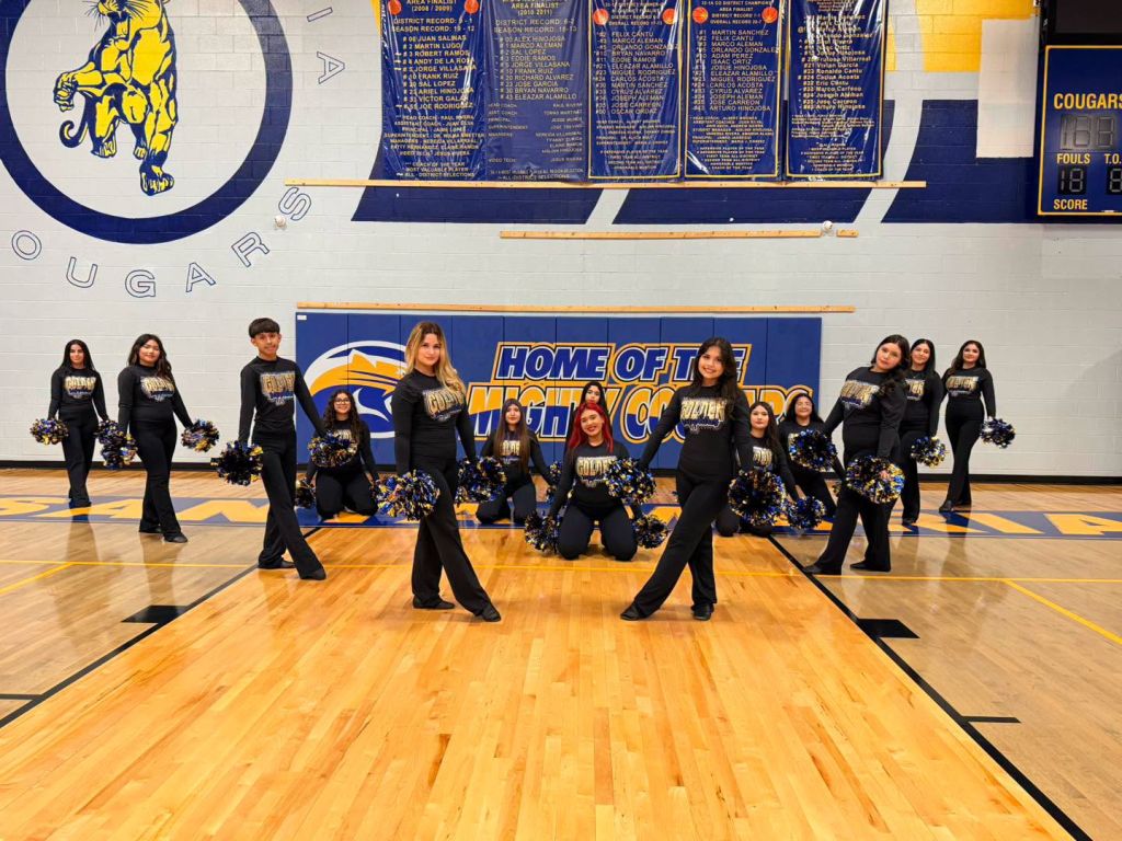 The Santa Maria High School Dance Team stands smiling at the camera.